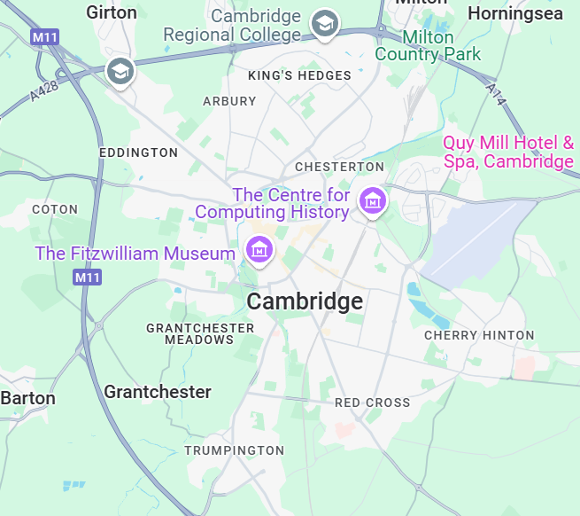 Cambridge Delivery Coverage Map